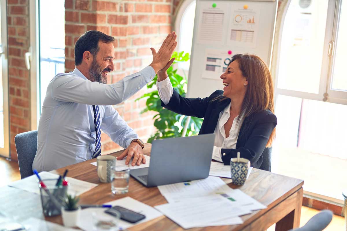 office-high-five
